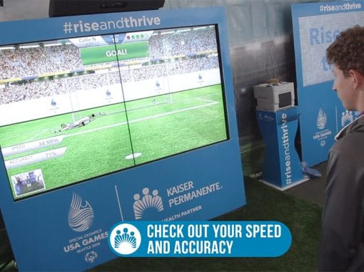 Experiential: Kaiser Permanente – Motion-activated soccer game with photo system